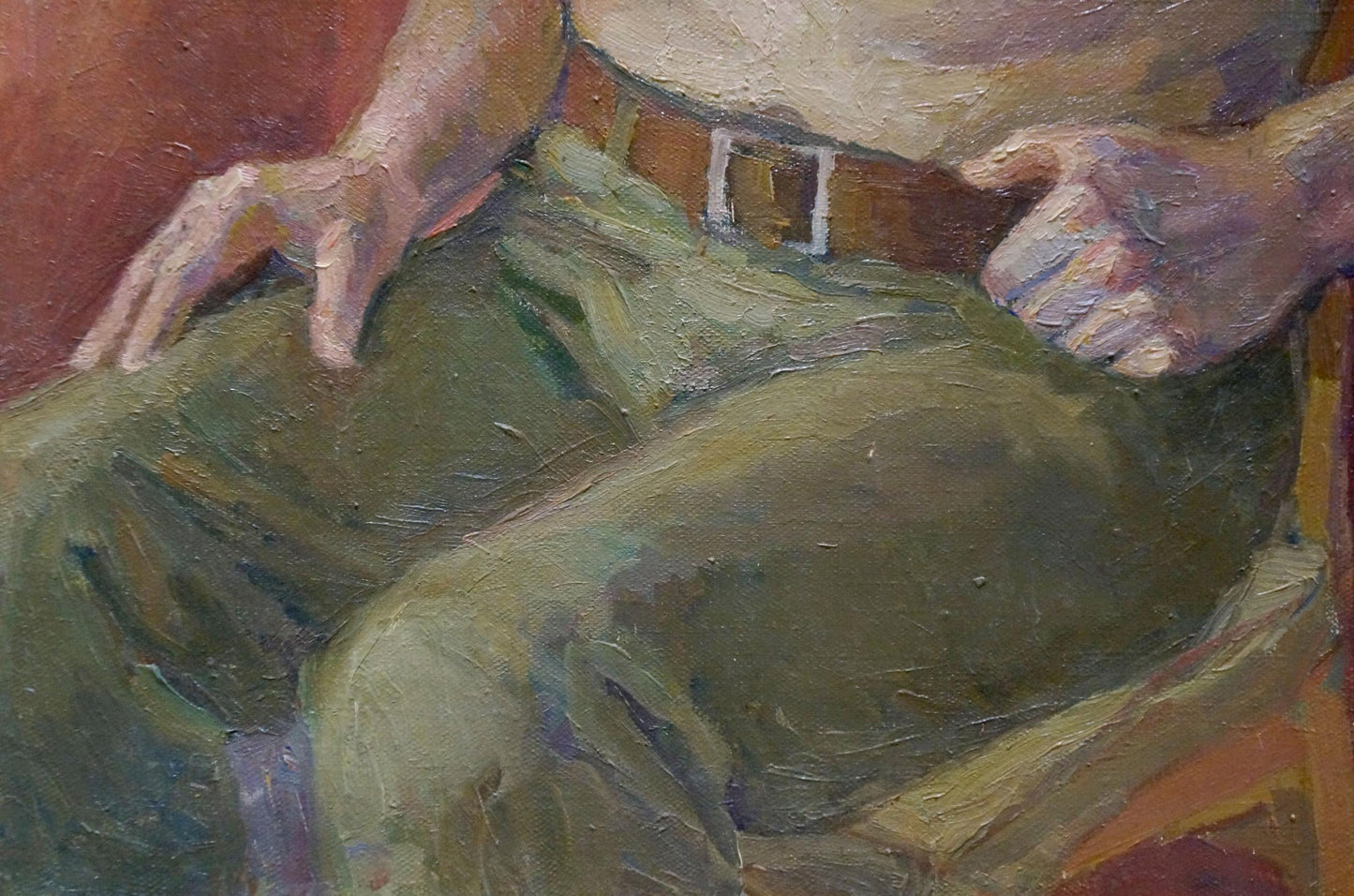 Oil painting Seated portrait of a man Maria Titarenko
