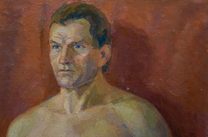 Oil painting Seated portrait of a man Maria Titarenko