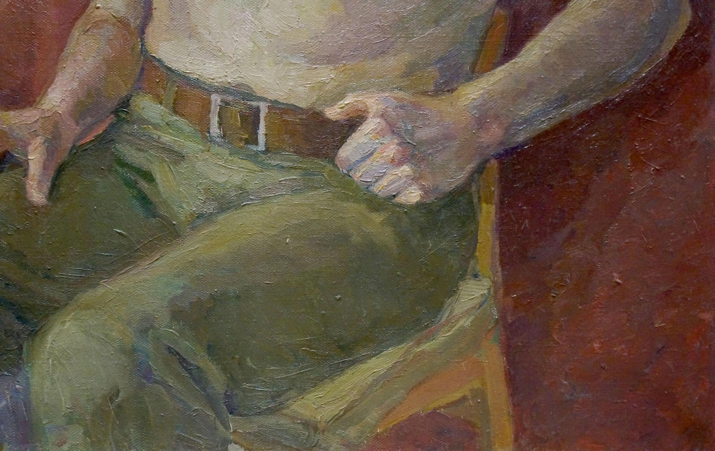 Oil painting Seated portrait of a man Maria Titarenko