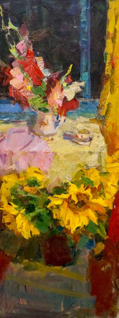 Oil painting Flowers on the table Schwab Vladimir