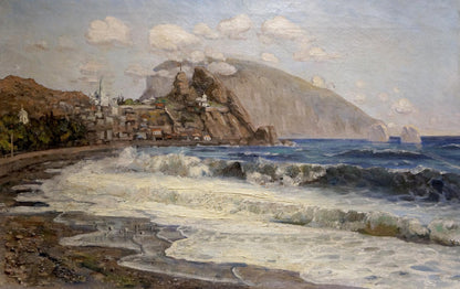 Oil painting Waves near the shore