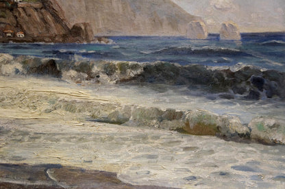 Oil painting Waves near the shore