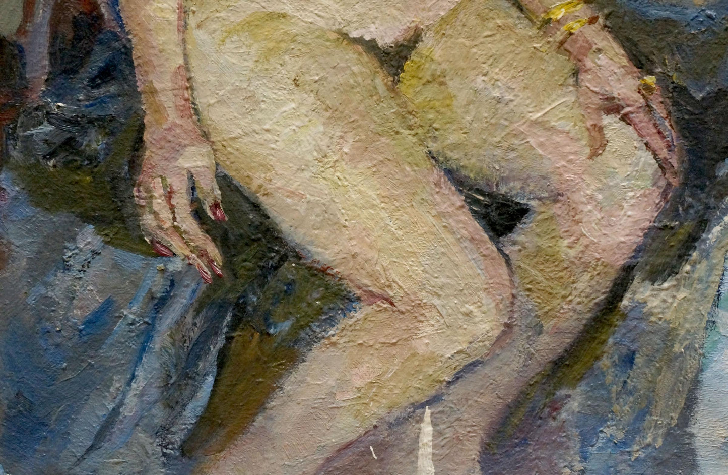 Oil painting Naked girl in thought Maria Titarenko