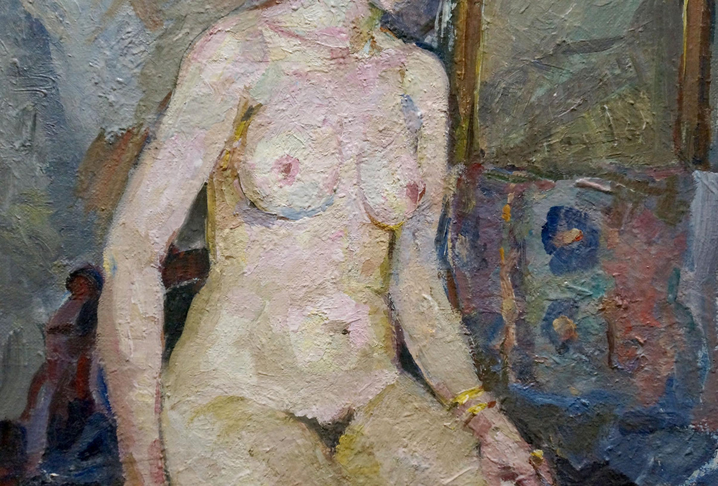 Oil painting Naked girl in thought Maria Titarenko