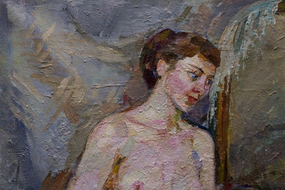 Oil painting Naked girl in thought Maria Titarenko