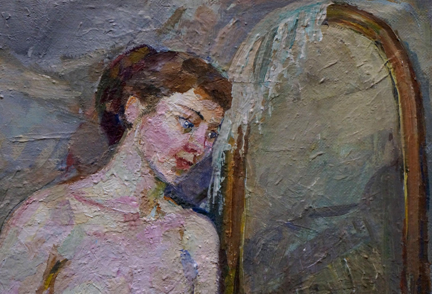 Oil painting Naked girl in thought Maria Titarenko