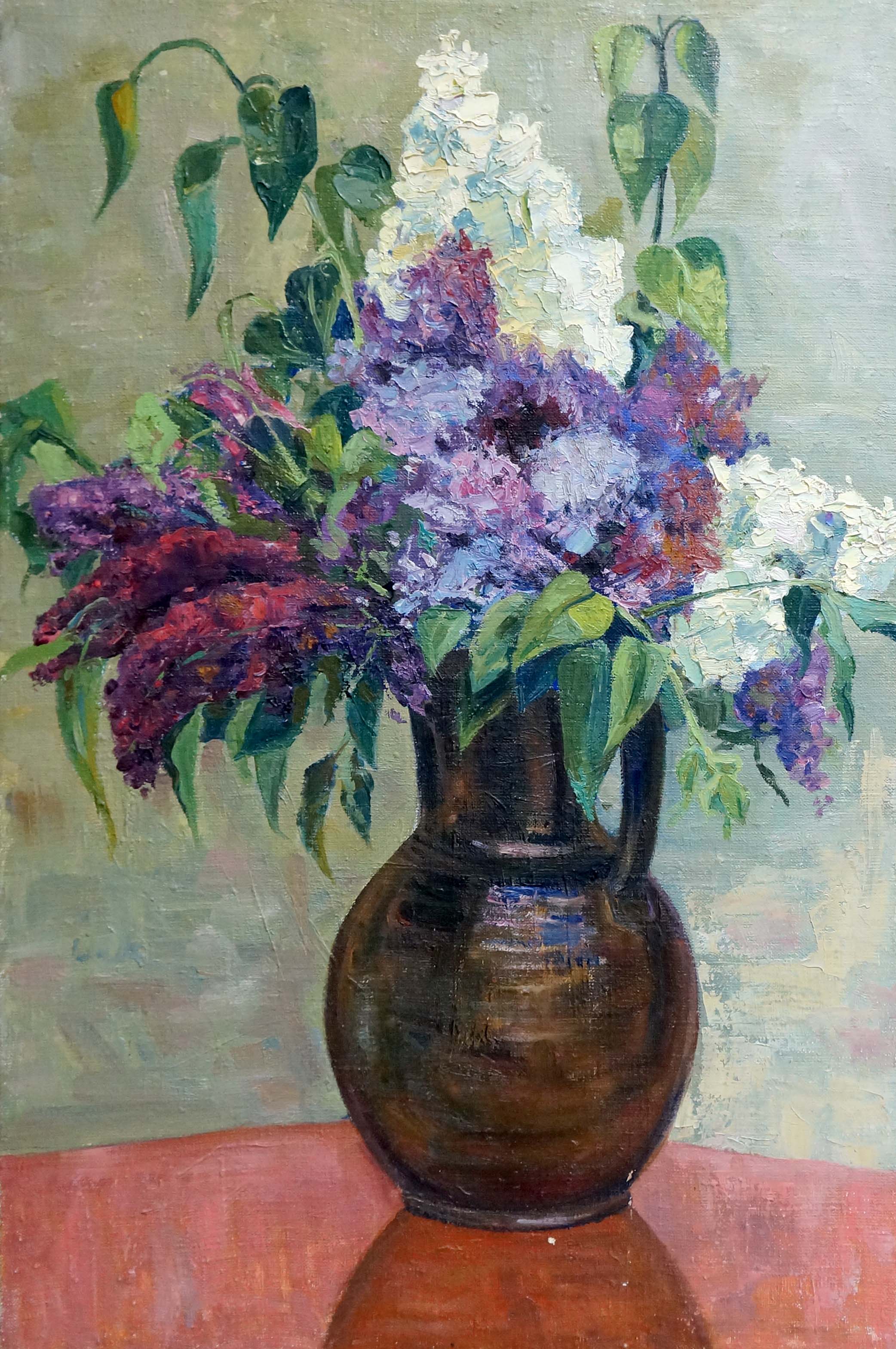 Oil painting Lilac in the room Unknown artist