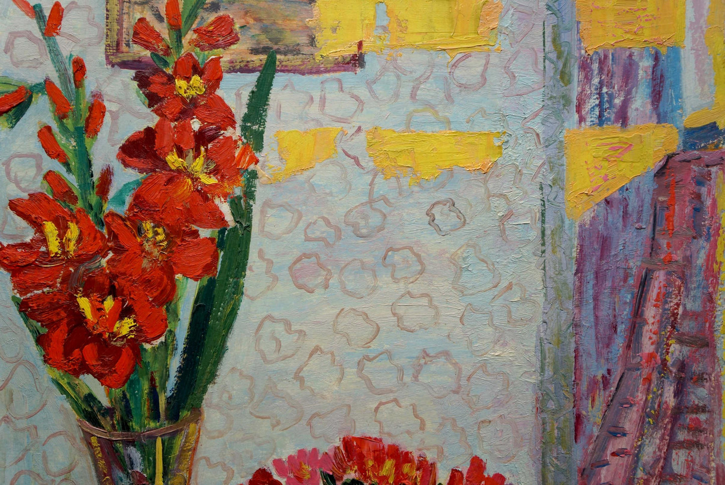 Oil painting Gladiolus Les Tamara