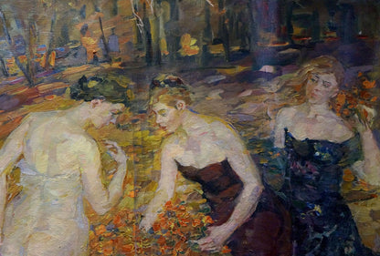 Oil painting Girls in the forest Odarka Tytarenko