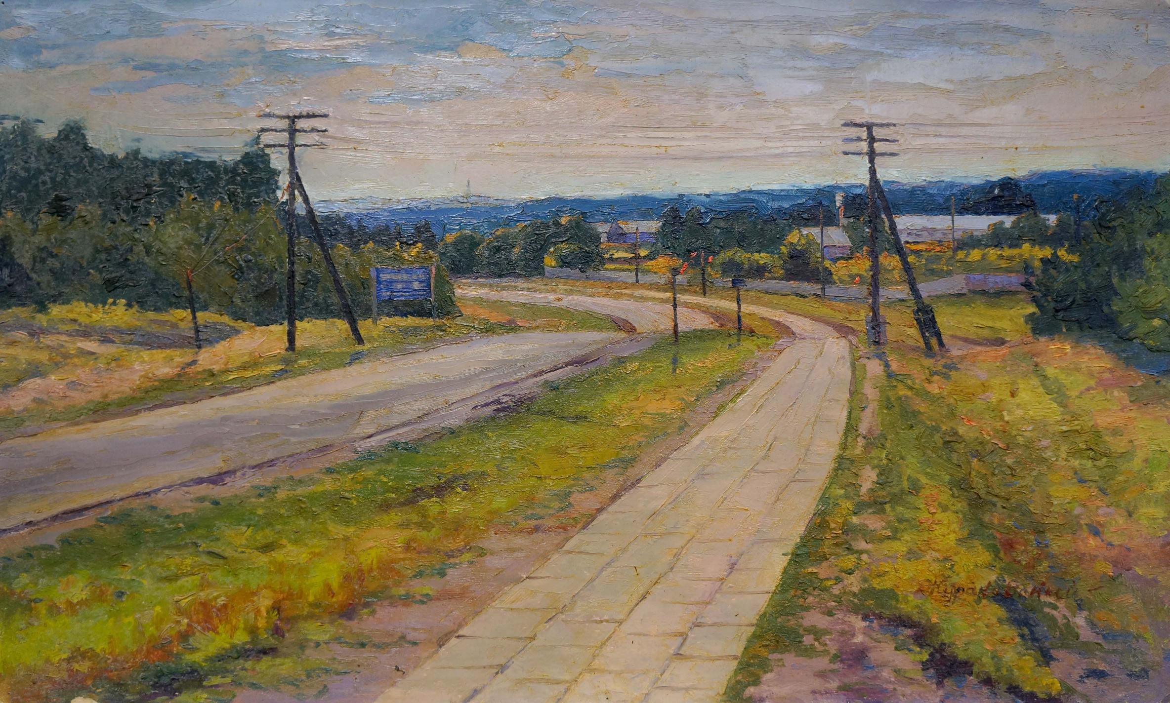 Oil painting Road to town Zhurakovsky Victor Petrovich