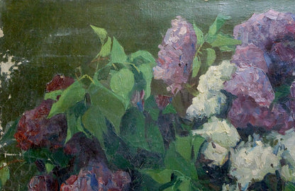 Oil painting Lilac in a vase