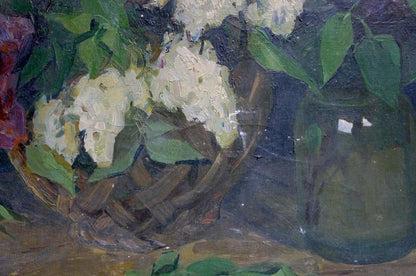 Oil painting Lilac in a vase