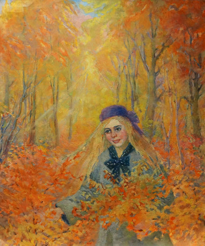 Oil painting Golden autumn Titarenko Maria Anatolyevna