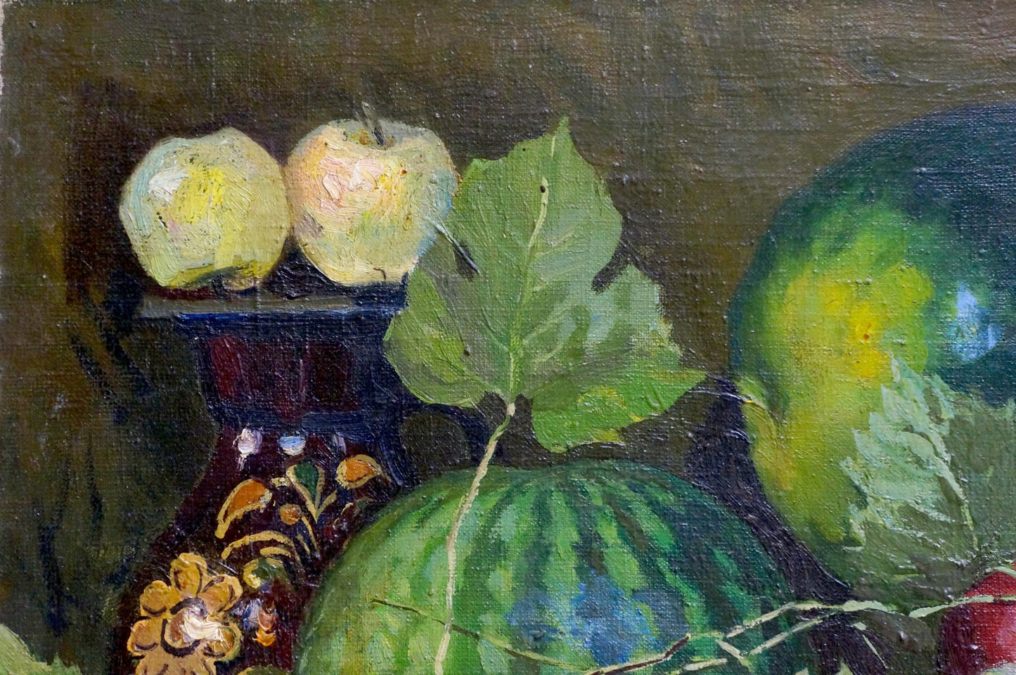 Oil painting Fruit in baskets