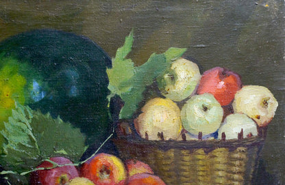 Oil painting Fruit in baskets