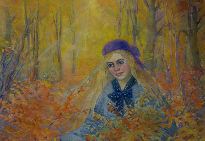 Oil painting Golden autumn Titarenko Maria Anatolyevna