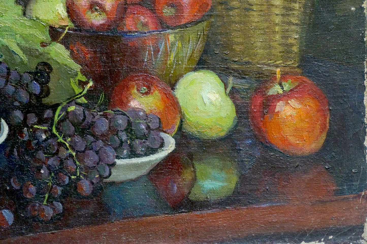 Oil painting Fruit in baskets