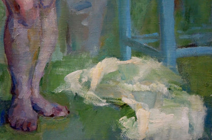 Oil painting Full length portrait of a naked girl Maria Titarenko