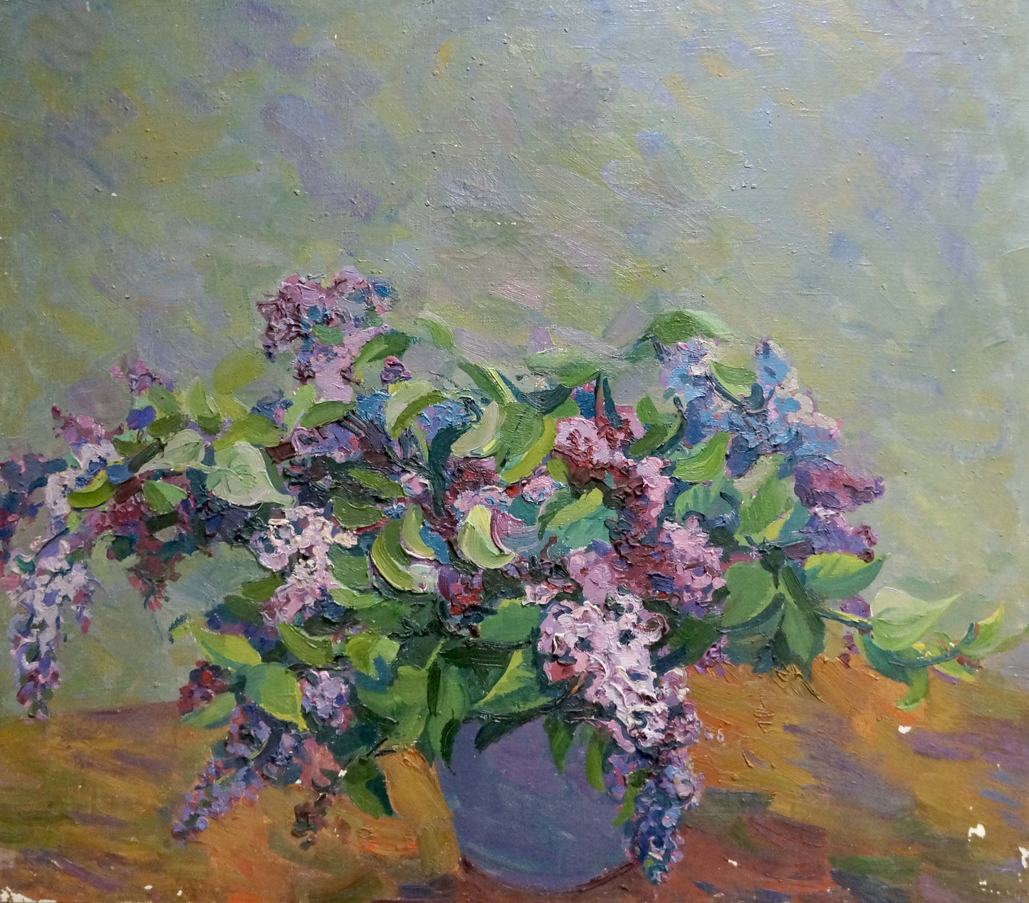 Oil painting Lilac bouquet Unknown artist