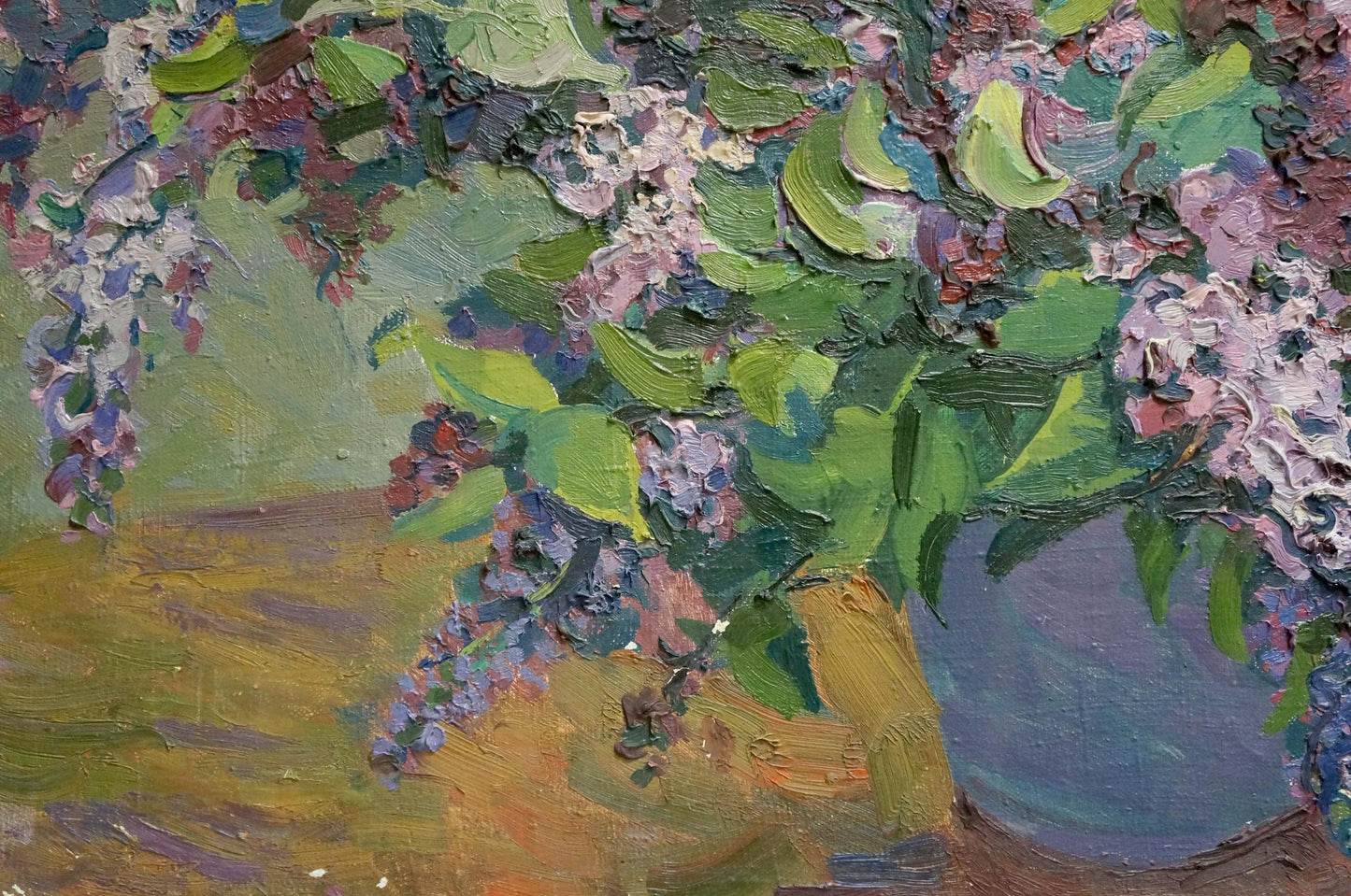 Oil painting Lilac bouquet Unknown artist