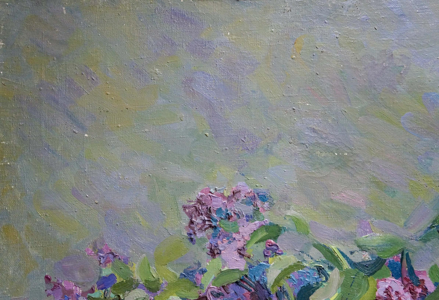 Oil painting Lilac bouquet Unknown artist