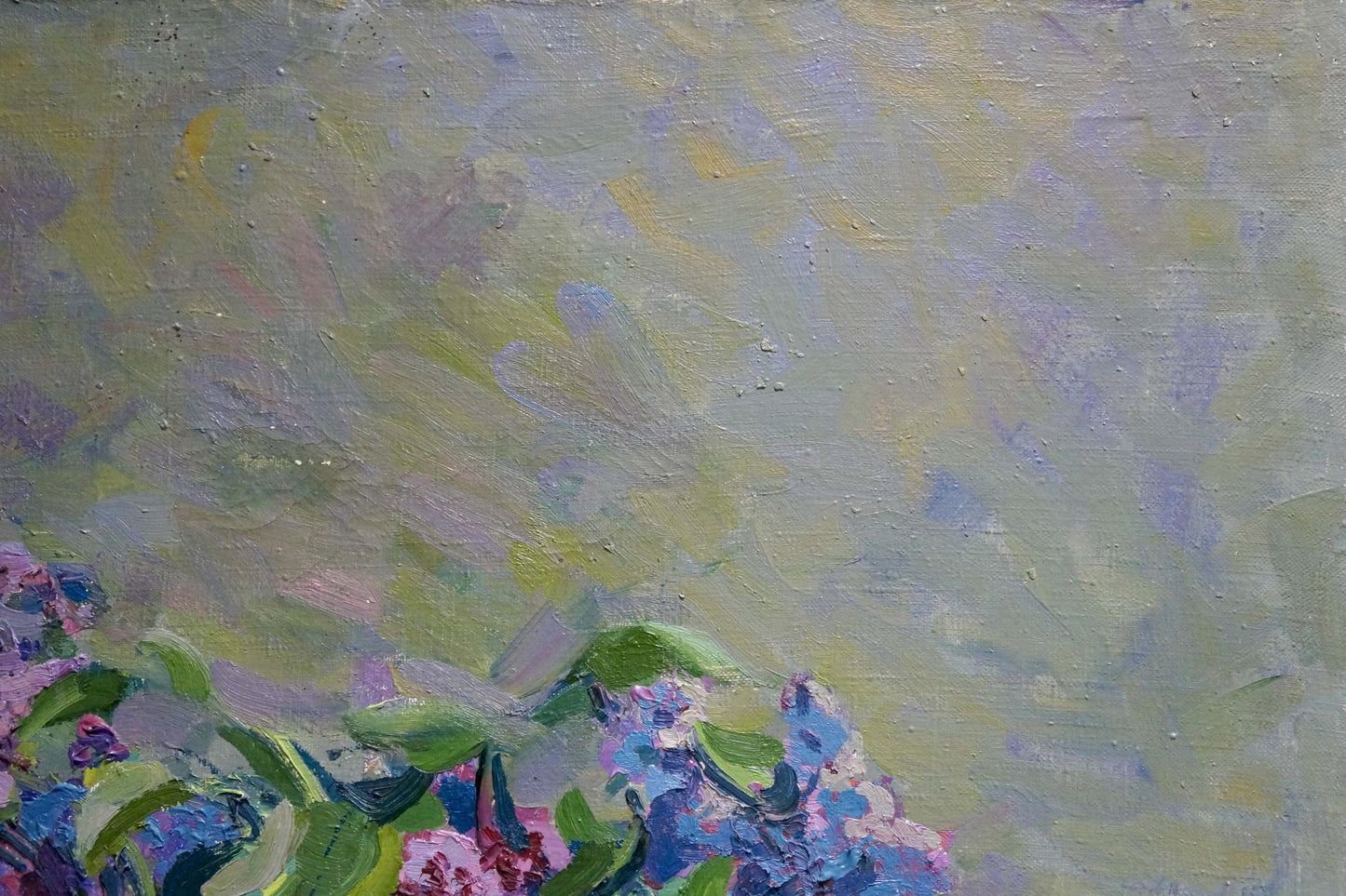 Oil painting Lilac bouquet Unknown artist