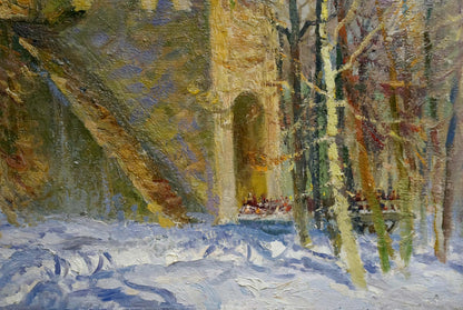 Oil painting Church landscape Mynka Alexander Fedorovich