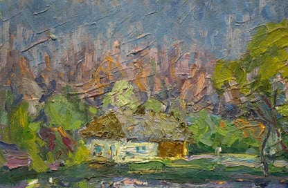 Oil painting Landscape of a house by the lake Dupliy Sergey Alexandrovich