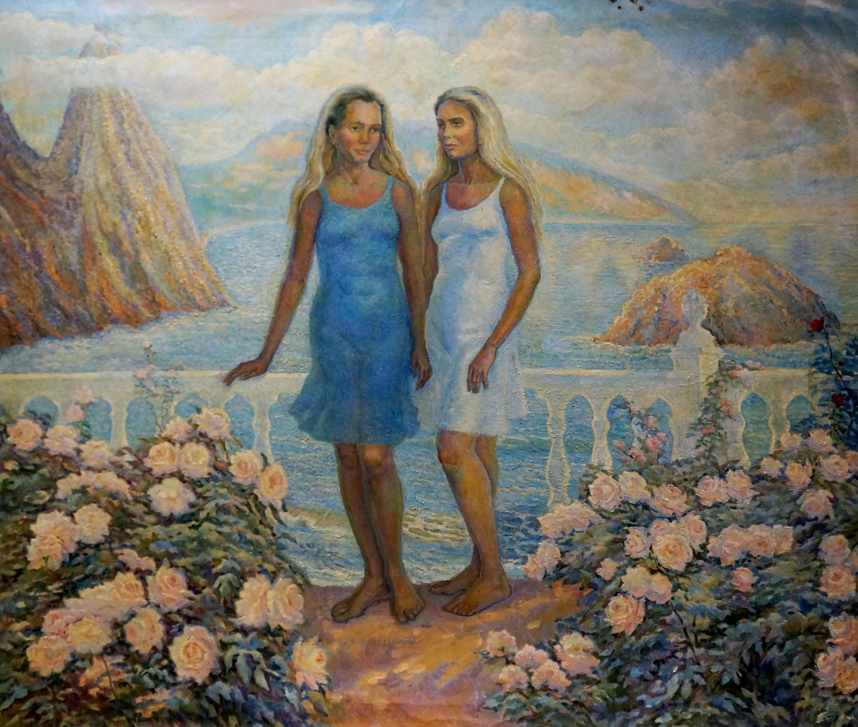 Oil painting Girls at sea Tytarenko Odarka Anatoliivna