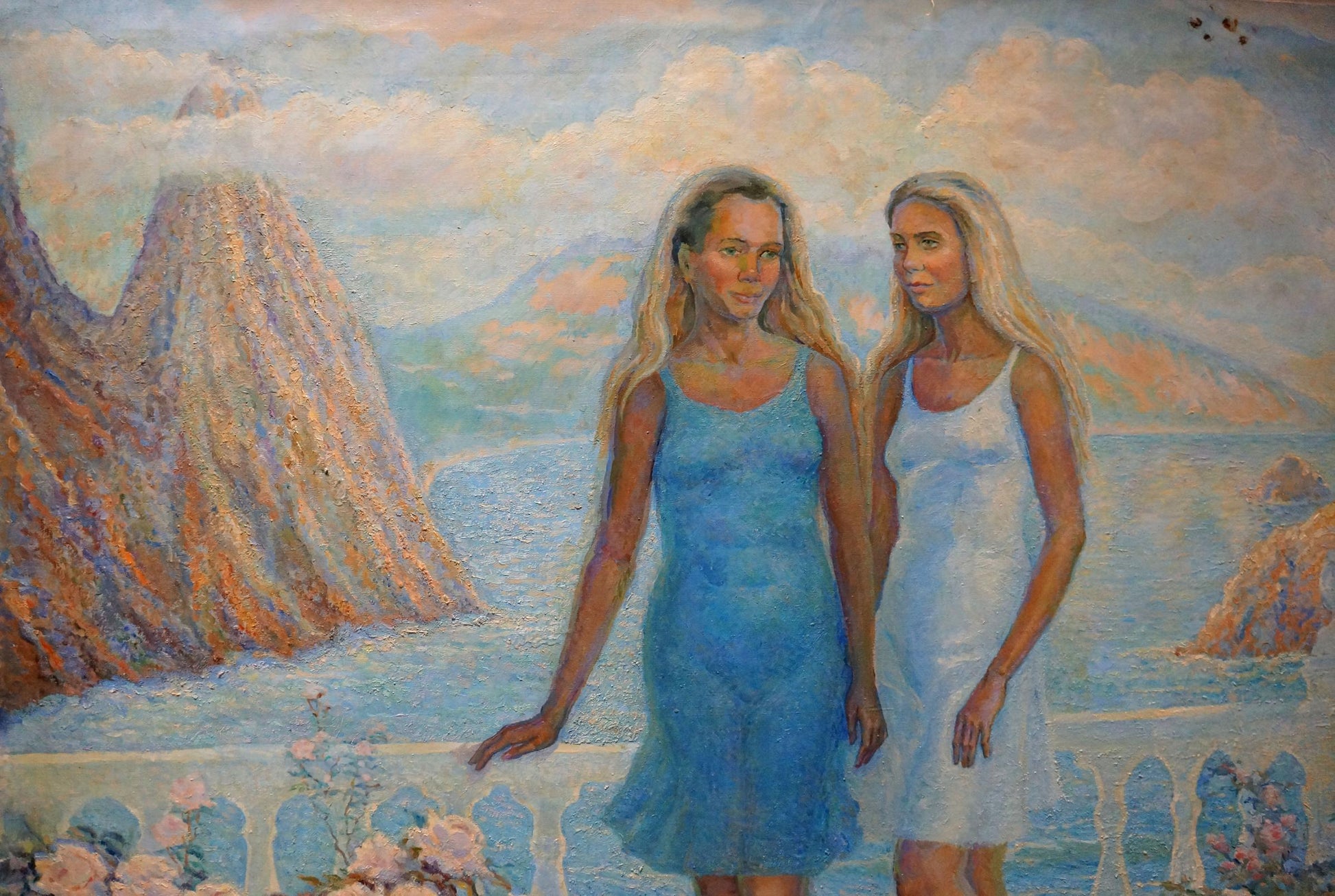 Girls at Sea depicted in oil by Odarka Anatoliivna Tytarenko