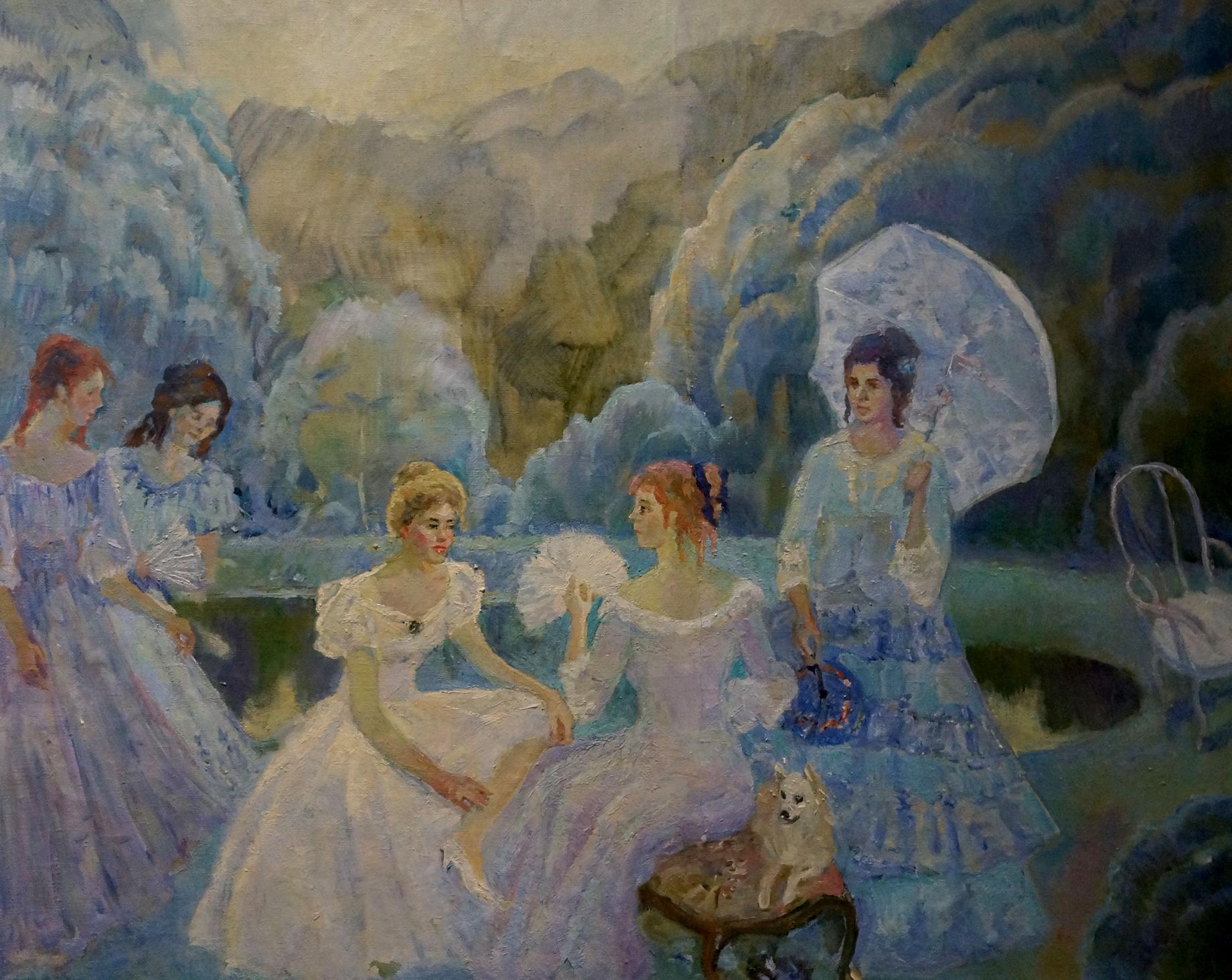 Oil painting Girls by the pond Odarka Tytarenko