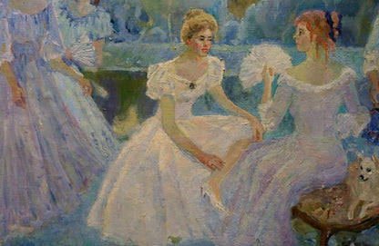 Oil painting "Girls by the Pond" by Odarka Tytarenko