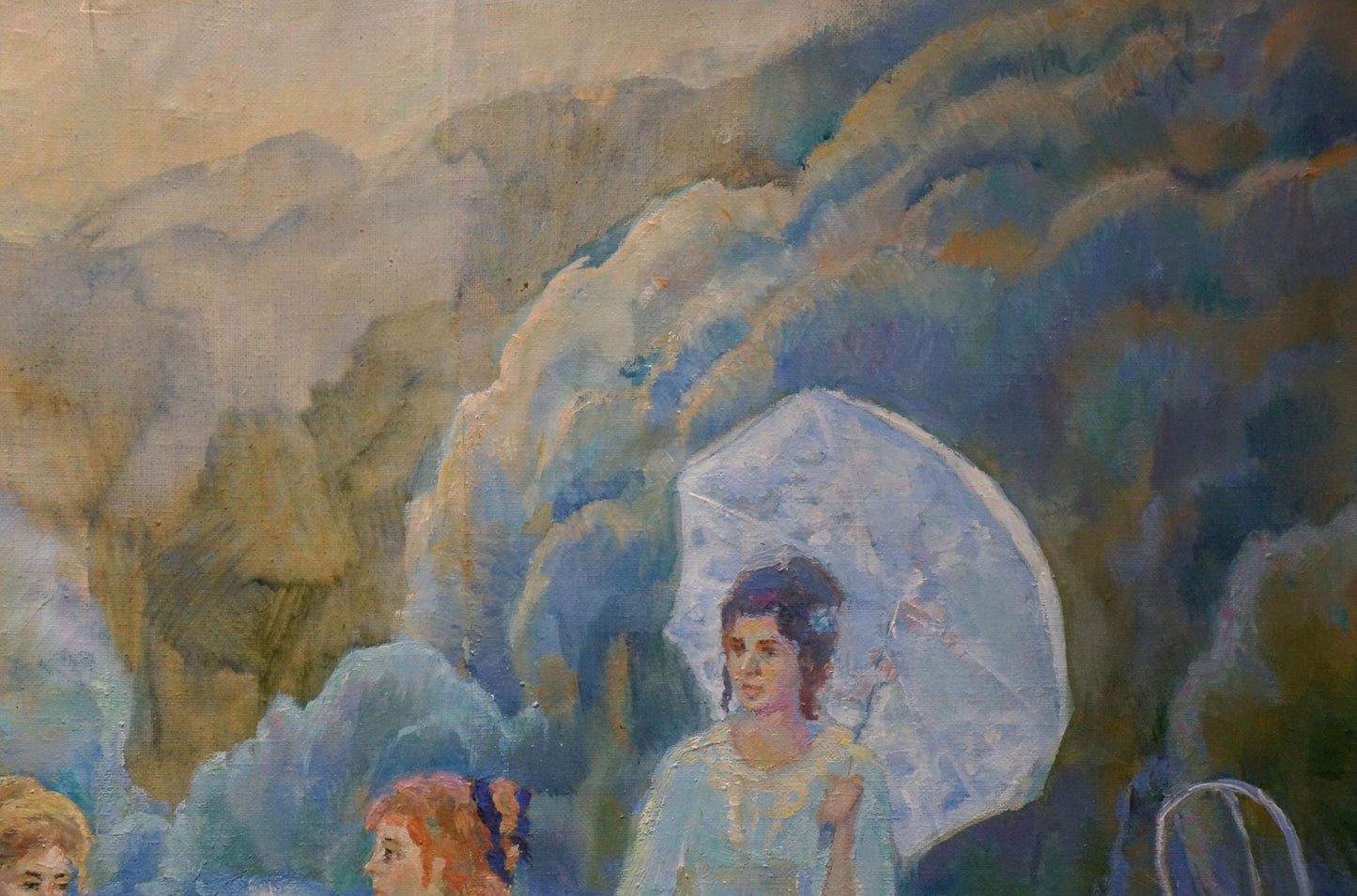 Odarka Tytarenko's oil painting "Girls by the Pond"