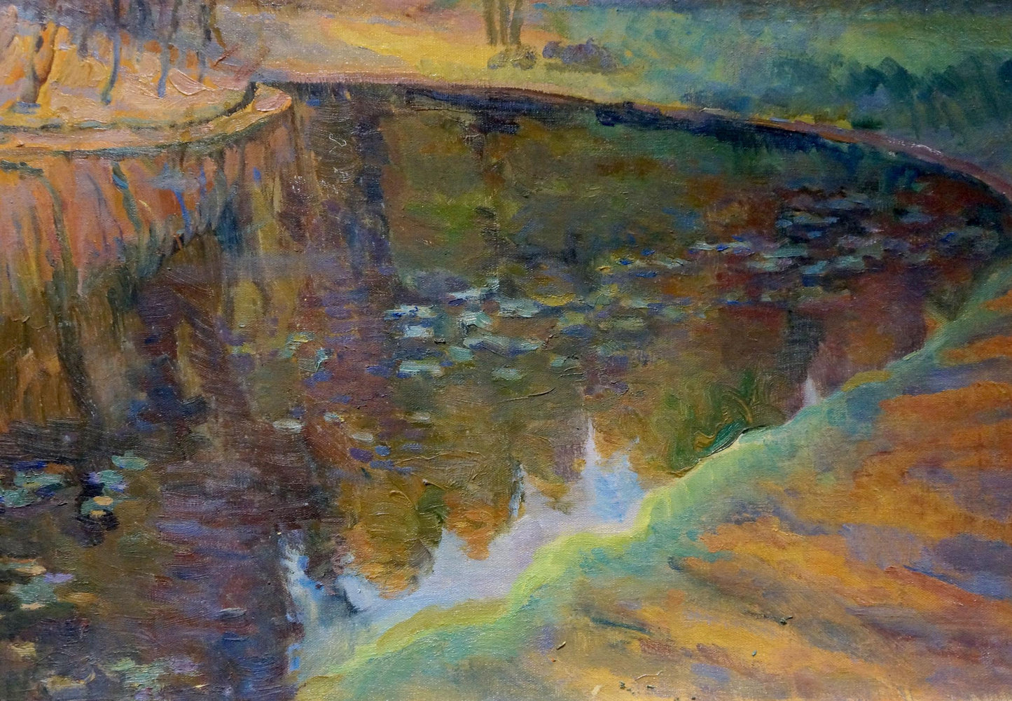 Oil painting Forest pond Titarenko Maria Anatolyevna