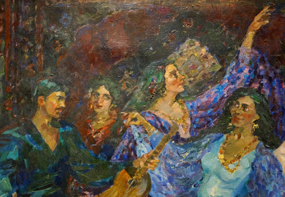 Gypsies, an oil painting by Odarka Anatoliivna Tytarenko