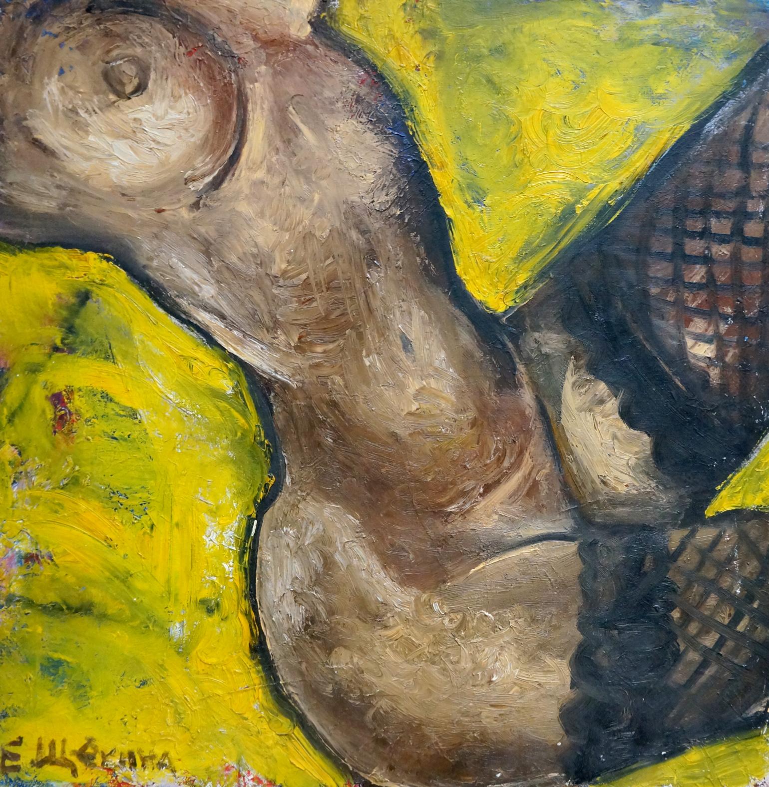 Oil painting Waist naked girl Elena Shchekina