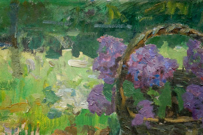 Oil painting Lilac with a mug Stepan Filippovich Golub