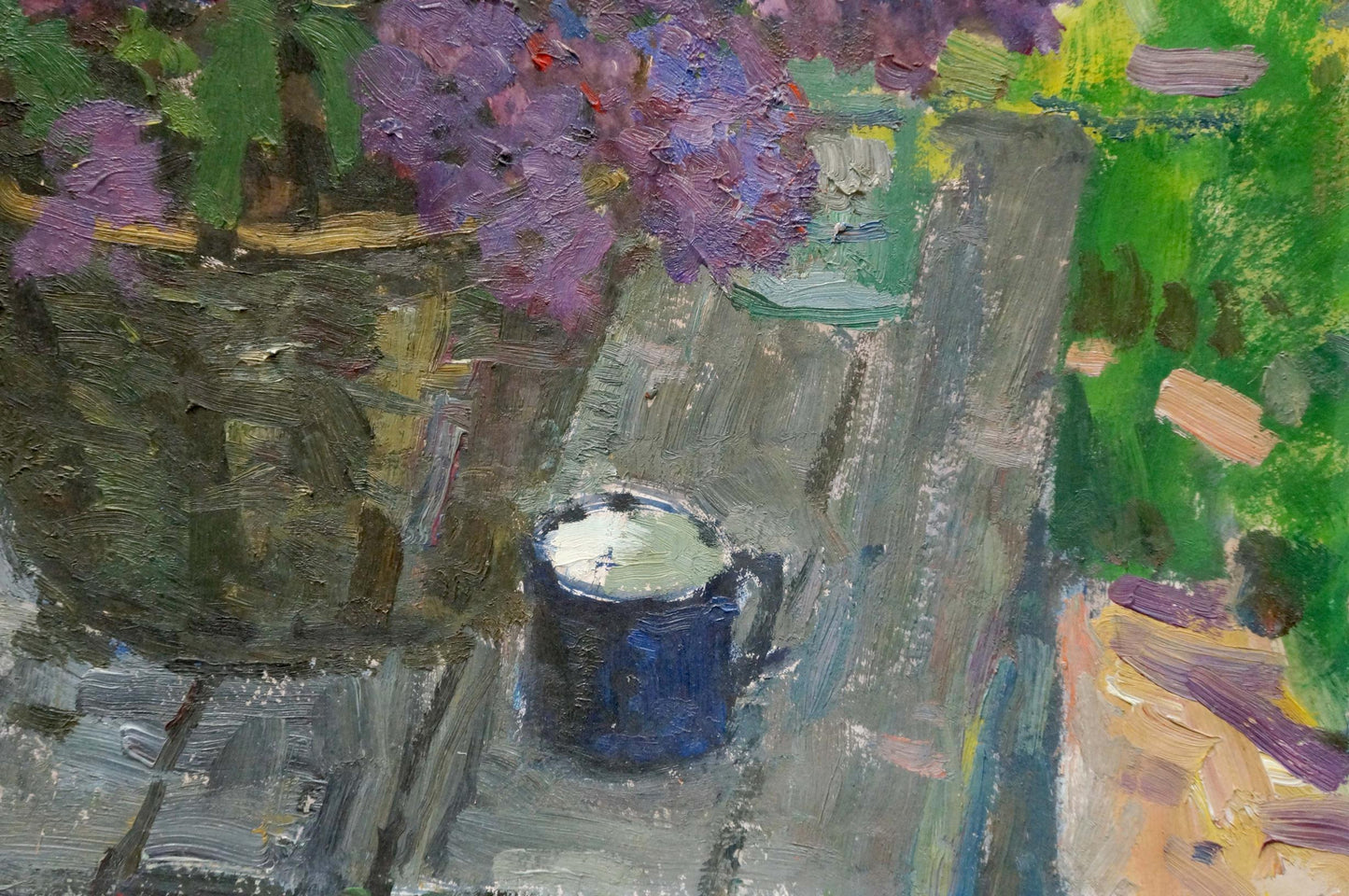 Oil painting Lilac with a mug Stepan Filippovich Golub