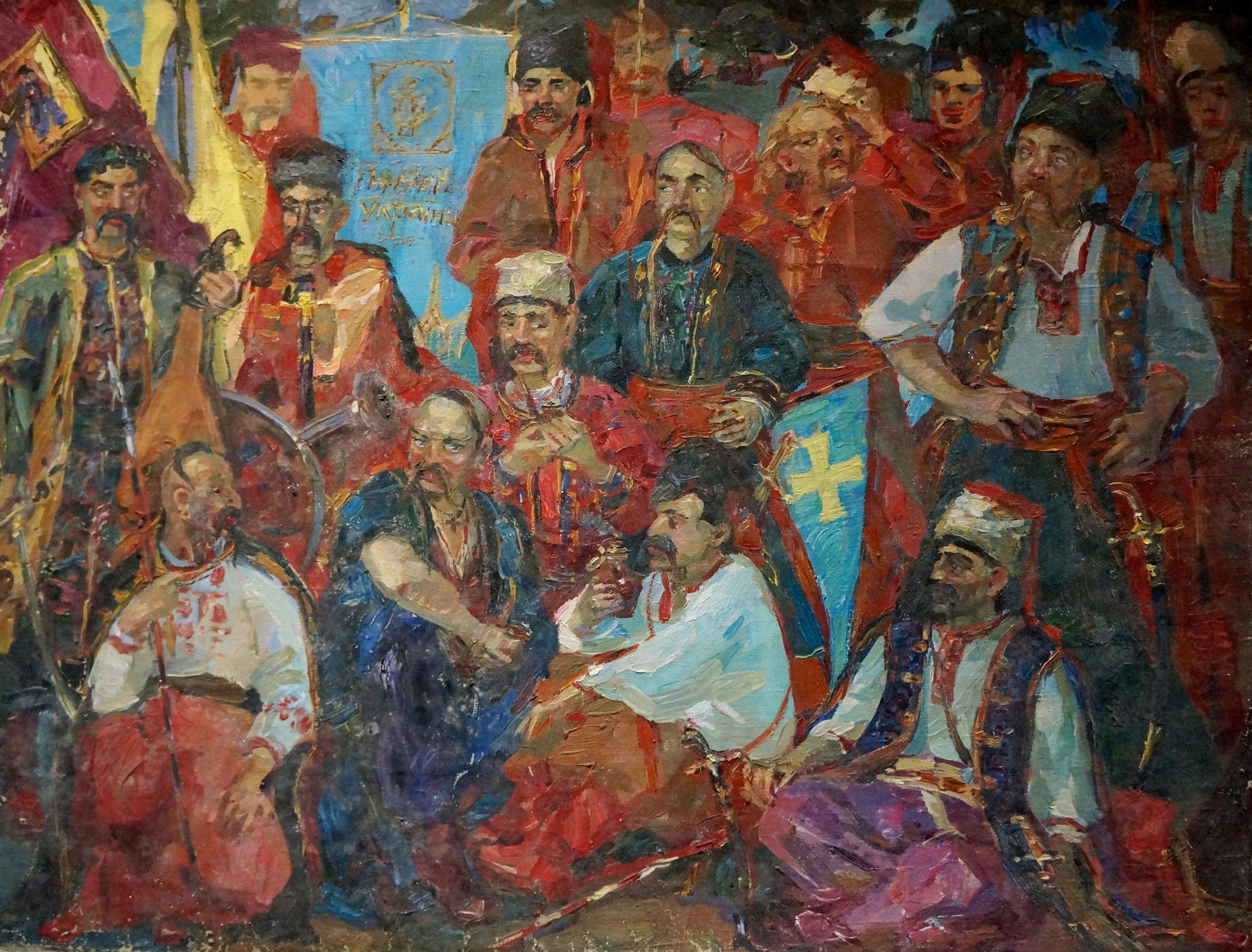 Oil painting Cossack Leaders Portrait Maria Titarenko