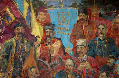 Oil painting Cossack Leaders Portrait Maria Titarenko