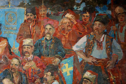 Oil painting Cossack Leaders Portrait Maria Titarenko