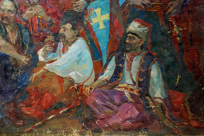 Oil painting Cossack Leaders Portrait Maria Titarenko