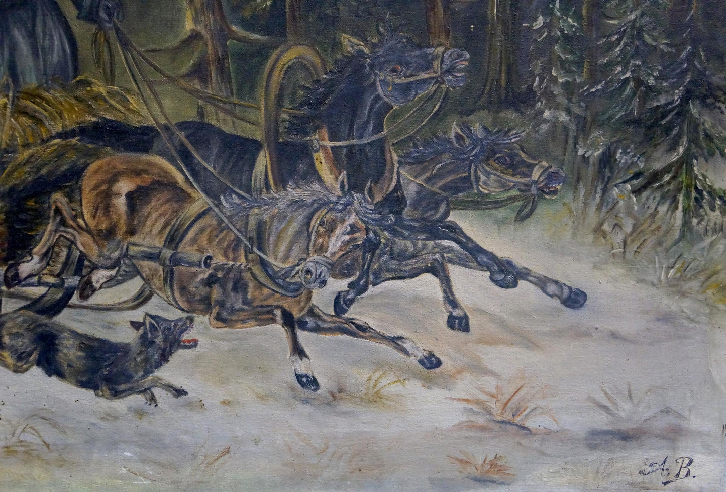 Oil painting On the hunt