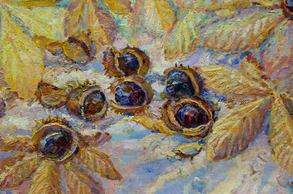 Oil artwork featuring "Chestnuts" by Maria Anatolyevna Titarenko