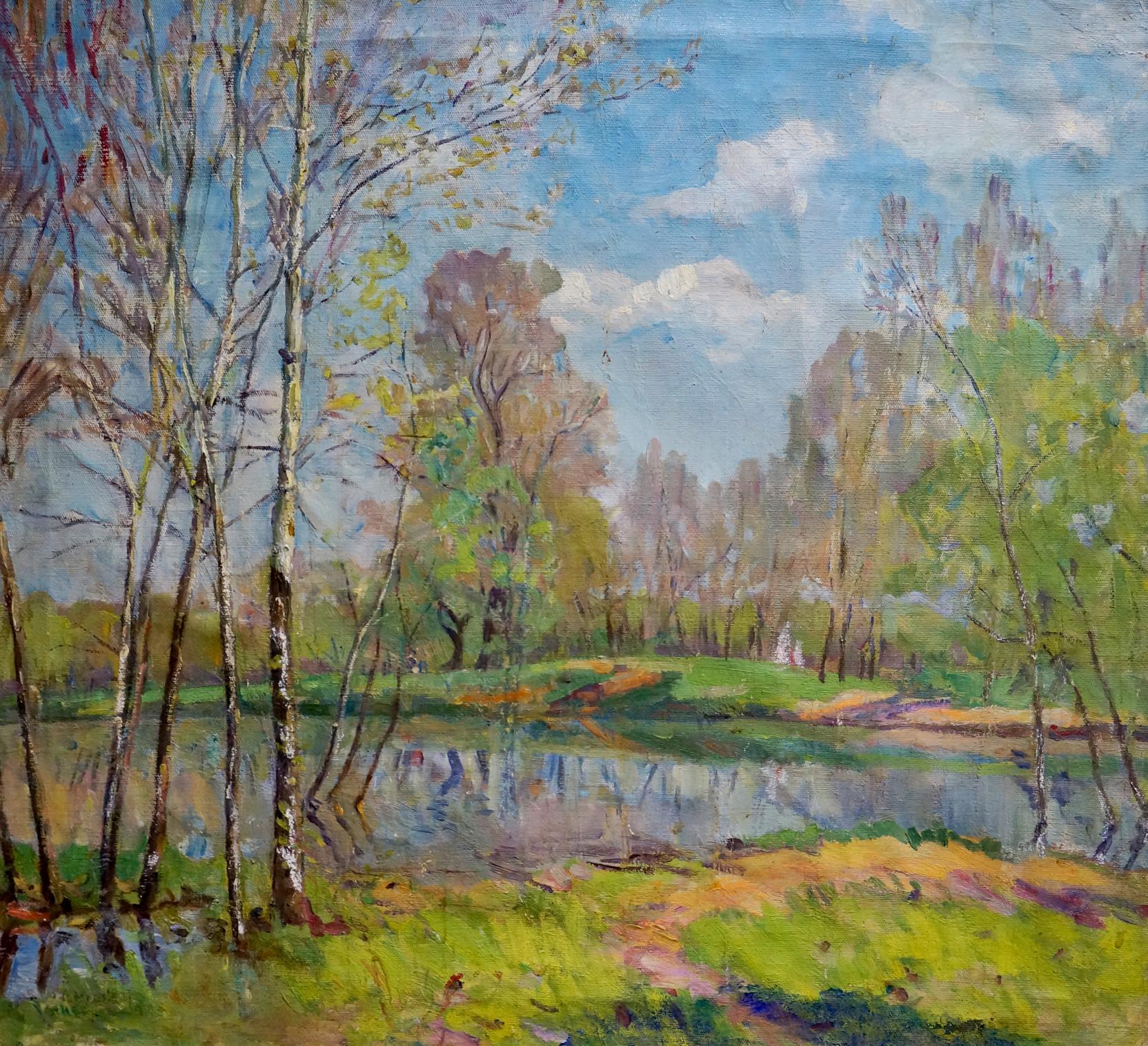 Oil painting Beautiful spring has come Unknown artist