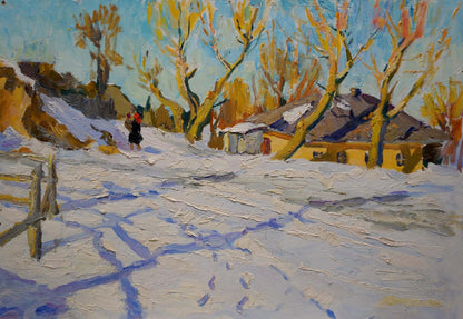 Oil painting Winter landscape Sulimenko Petr Stepanovich