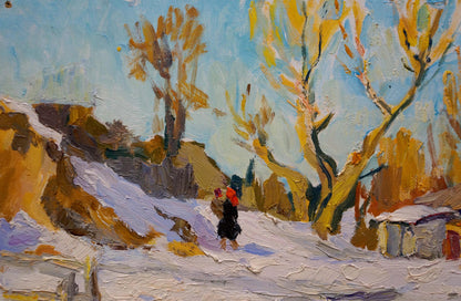 Oil painting Winter landscape Sulimenko Petr Stepanovich