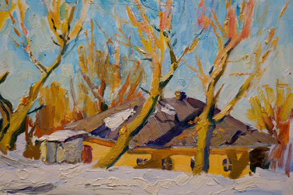 Oil painting Winter landscape Sulimenko Petr Stepanovich