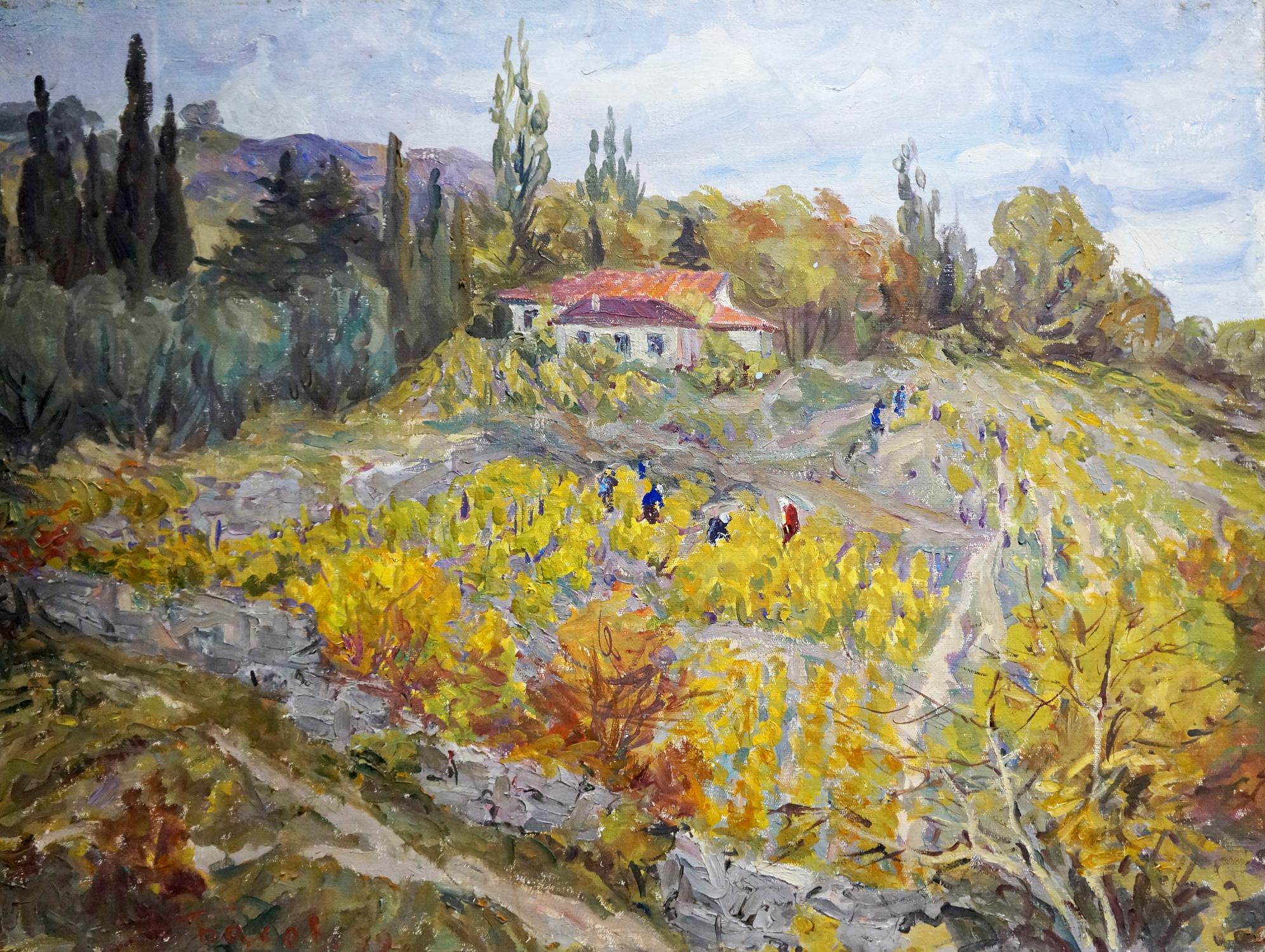 Oil painting Vegetable gardens Basov Yakov Alexandrovich