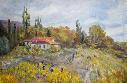 Oil painting Vegetable gardens Basov Yakov Alexandrovich